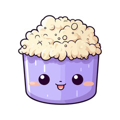 015. coconut cream cake sticker cool colors and kawaii. clipart illustration