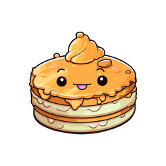 022. honey vanilla fig cake sticker cool colors and kawaii. clipart illustration