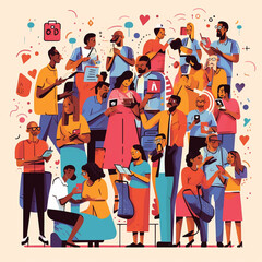 Social media isolation concept Ai Generated