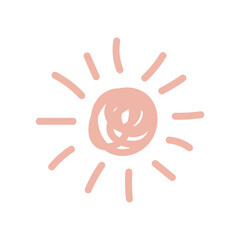 cute abstract sun hand drawn using pastel color. vector illustration