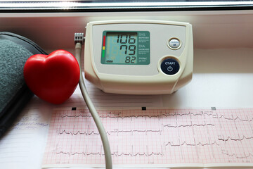 photo cardiogram data, electronic blood pressure monitor tonometer with on-screen readings,...