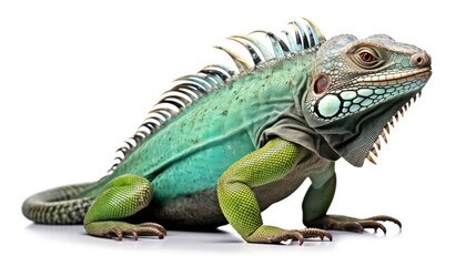 Fototapeta premium Iguana isolated on white background. Generative AI.