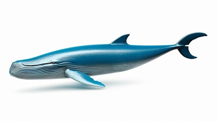 Blue whale isolated on a white background. Generative AI.