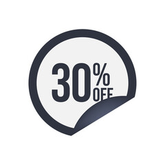 Sales tag 30% percent off for advertising, social media, promotion. Vector illustration. PNG