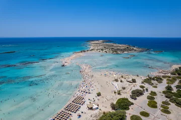 Papier peint  Plage d'Elafonissi, Crète, Grèce Aerial summer sunny view of Elafonissi Beach, Crete, Greece