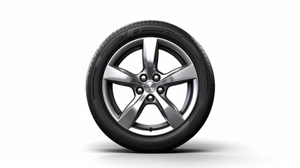 Obraz premium Car wheel isolated on white background. Generative AI.