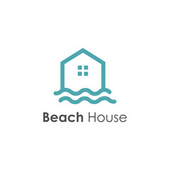 Beach house logo with modern simple style