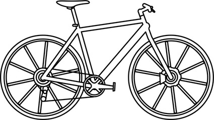 Fixie Bike Outline Illustration Vector