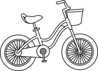 Children Bike Outline Illustration Vector