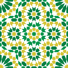 Seamless geometric pattern in Arabic style Zellij