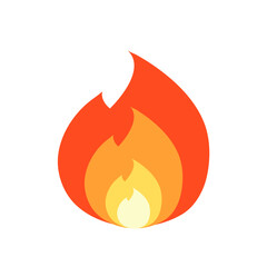 Burning fire icon. Vector illustration in flat style. isolated on white background.