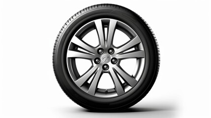 Obraz premium Car wheel isolated on white background. Generative AI.