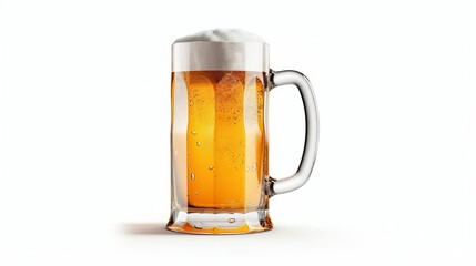 Beer mug isolated on white background. Generative AI.