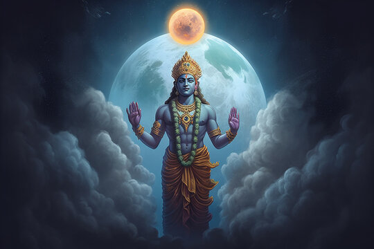 Lord Vishnu Holding Earth, lord vishnu, holding earth, lord narayana,  preserver, HD phone wallpaper | Peakpx