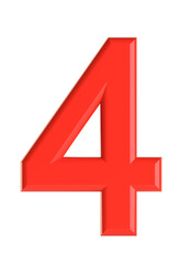 Fototapeta premium Red number. Beautiful font for your design. Isolated on white background. 3D illustration