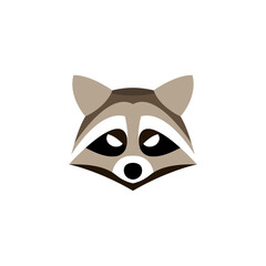Abstract, stylized Raccoon as Vector Graphic in natural colors, without background