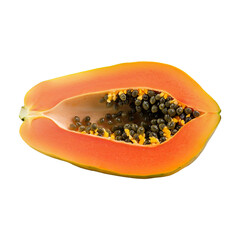 papaya fruit isolated on white surface