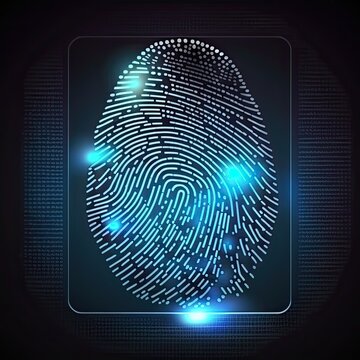 Digital fingerprint, AI cybersecurity abstract concept, Generative AI