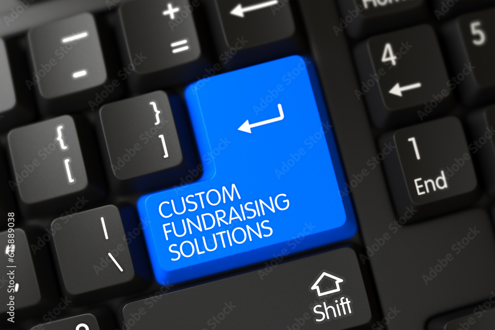 Aufkleber pc keyboard with hot button for custom fundraising solutions. 3d.