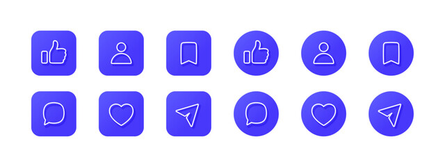 Social network icons set. Functional icons. Contact information icons. Vector scalable graphics