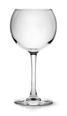 Empty red wine glass isolated on white background