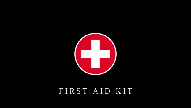 First Aid Kit glossy metal logo animation