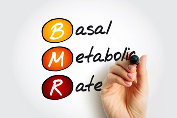 BMR - Basal Metabolic Rate acronym, medical concept background