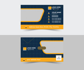 Vector creative modern business card, corporate concept, double-sided business card design template