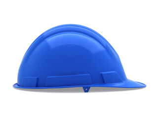 3d render blue safety helmet (clipping path)