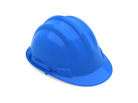 3d render blue safety helmet (clipping path)