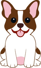 Bully Breed cartoon puppy isolated