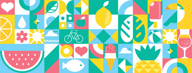 Summer. Vector illustration concept for website design, background, advertising, social media banner, travel and holiday ads, sale promotion, poster, summer card, marketing material.