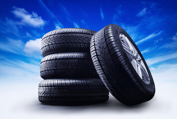 wheels under a blue sky © Designpics