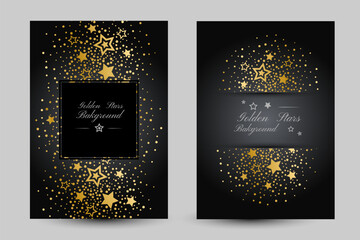 Anniversary luxury backgrounds with gold stars decoration.
