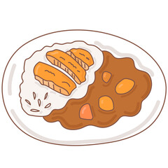 Curry and Rice doodle cartoon