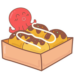 Takoyaki cute Illustration