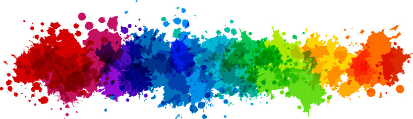 Rainbow splash vector illustration. Horizontal border