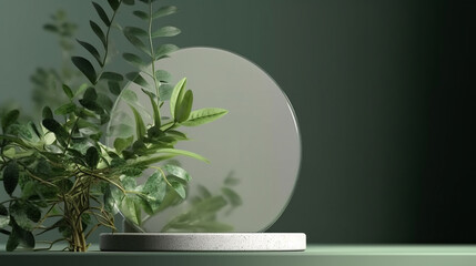 Empty podium for product exhibition generative ai