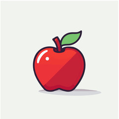 red apple with leaf
