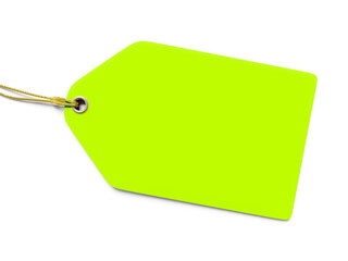 3d illustration of a typical green price tag isolated on white background