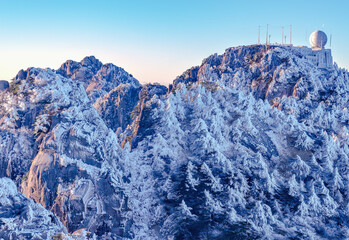 A weather forecast station on Huangshan Mountain. China.