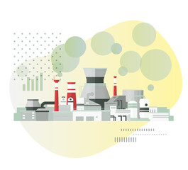 Carbon Emissions - Industrial Pollution - Illustration