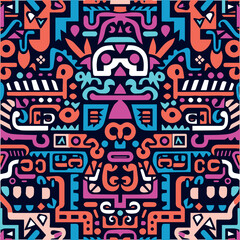 Fototapeta na wymiar aztec pattern, aztec symbols, aztec texture, aztec background