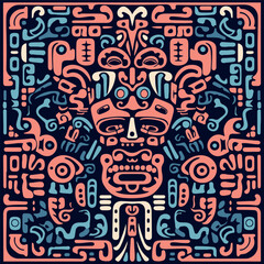 Fototapeta na wymiar Mayan pattern, mayan texture, mayan background, mayan symbols