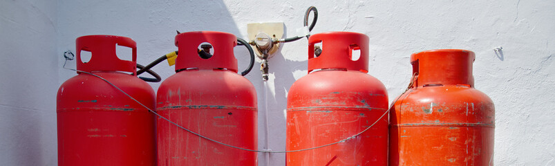 Highly flammable gas propane cylinders at caravan park