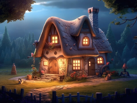 Fantasy house illustration