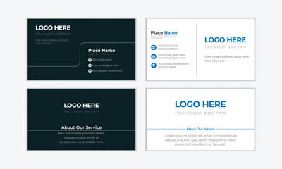 Obraz premium Simple business card print templates with layout, front and back presentation, Vector illustration,visiting card