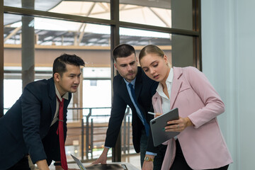 The business people talking in the office