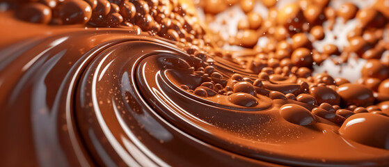 creamy stirred chocolate with chocolate pearls (Generative AI)