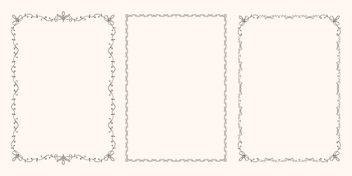 Set of vector frames with swirls